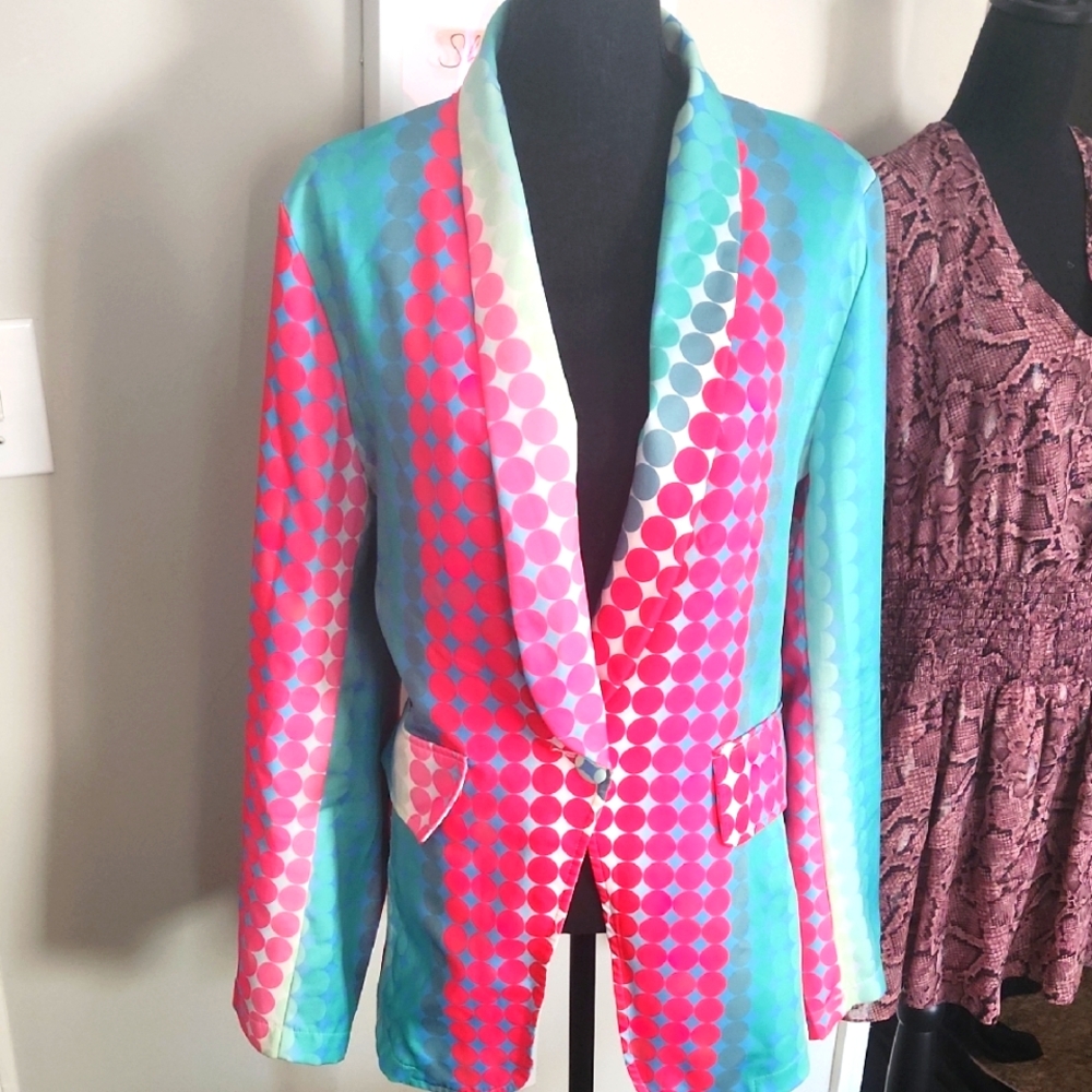 Colorful Polka Dot Blazer